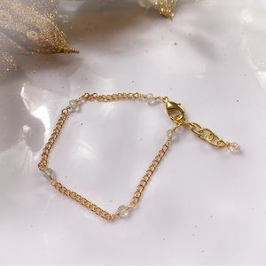 Green Quartz & Swarovski Crystal Bracelet